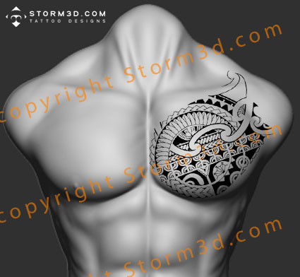 tribal chest piece tattoos